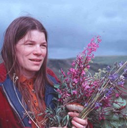 Teena and flowers picked at Umiat