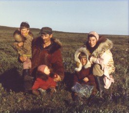 Jim, Teena and boys at Garrott Lake, 1979